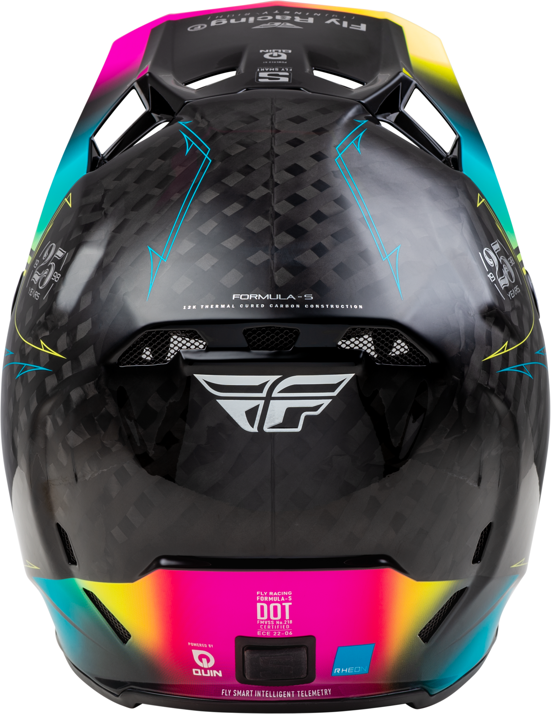 Fly Racing Formula S Carbon Legacy Helmet 2X-Large Offroad Full-Face Black Electric Blue Fuchsia
