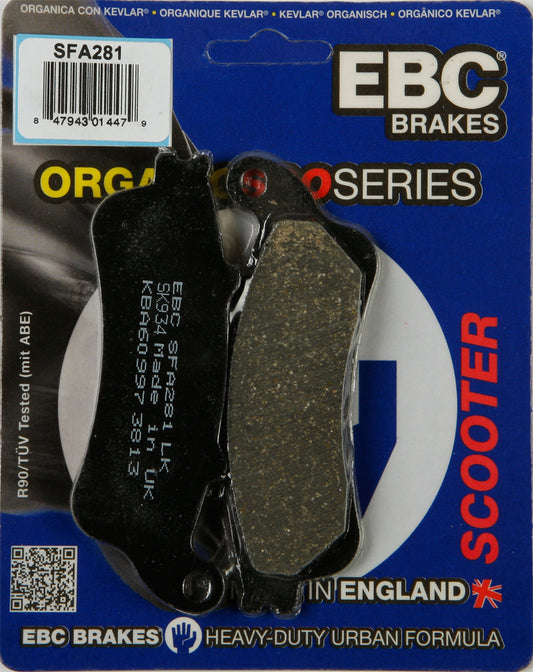 EBC Brakes SFA281 Organic Brake Pads for Honda FSC600 Silver Wing Scooter