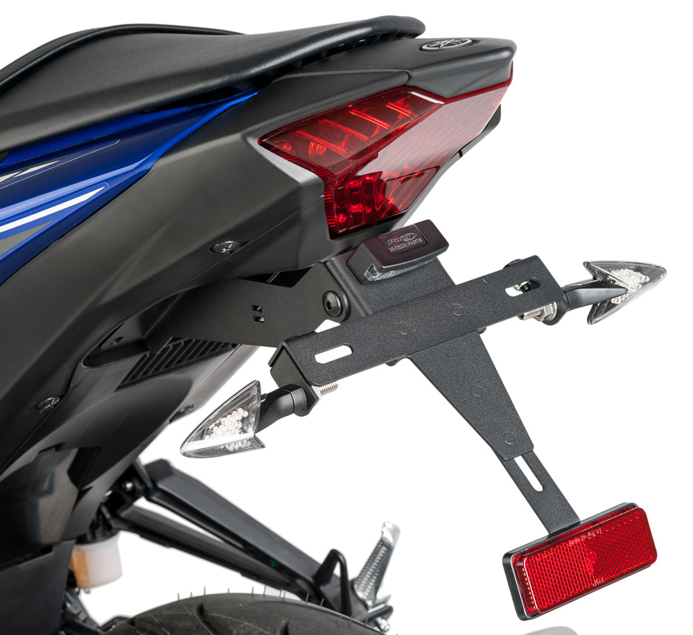 PUIG Fender Eliminator Kit for Yamaha YZF-R3 and MT-03 in Black - Part Number 7799N