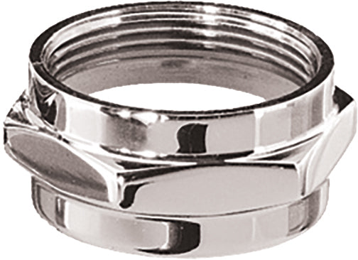 Pingel ENT A3001C 22mm Chrome Petcock Nut with Nylon Washer for V-Twin Fuel Tanks
