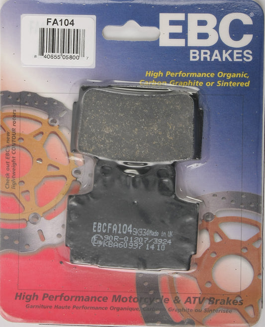 EBC Fa104 Organic Brake Pads for Yamaha XJ600S Diversion and FZR400 Models