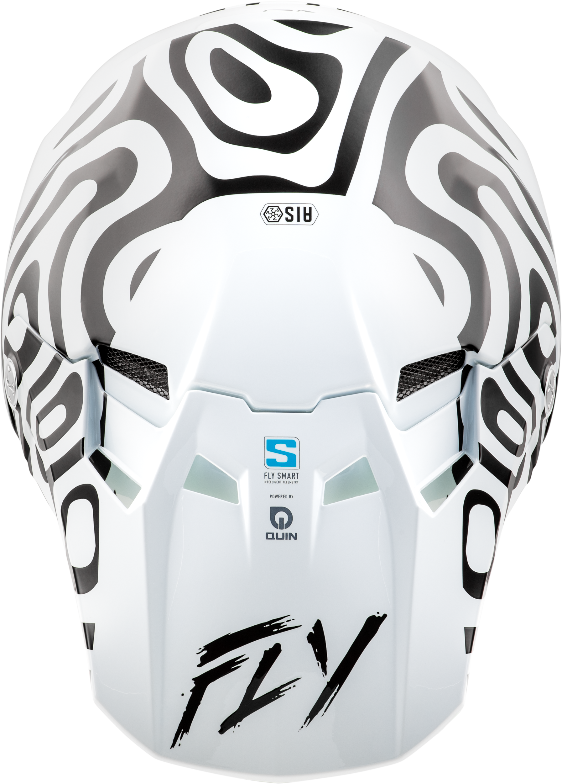 Fly Racing Formula S Carbon Abyss Helmet White/Black Medium – Advanced Offroad Full-Face Helmet with Crash Detection and Bluetooth Connectivity