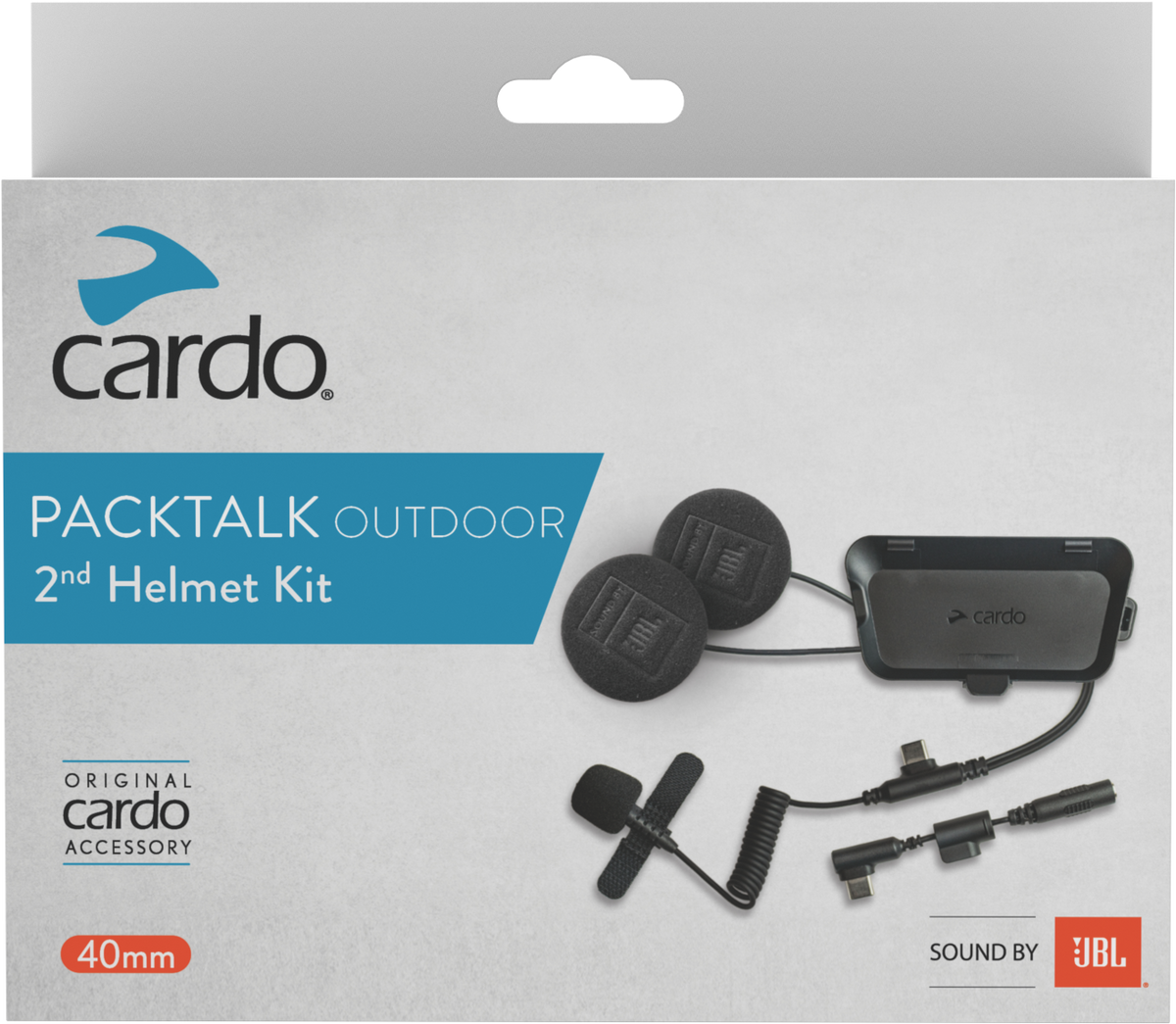 CARDO Packtalk Outdoor 2nd Helmet Kit – Wireless Intercom System for Motorcycle Riding and Outdoor Activities