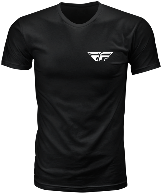 Fly Racing Staple Tee Black X-Large – Premium Short Sleeve Shirt with Contoured Fit