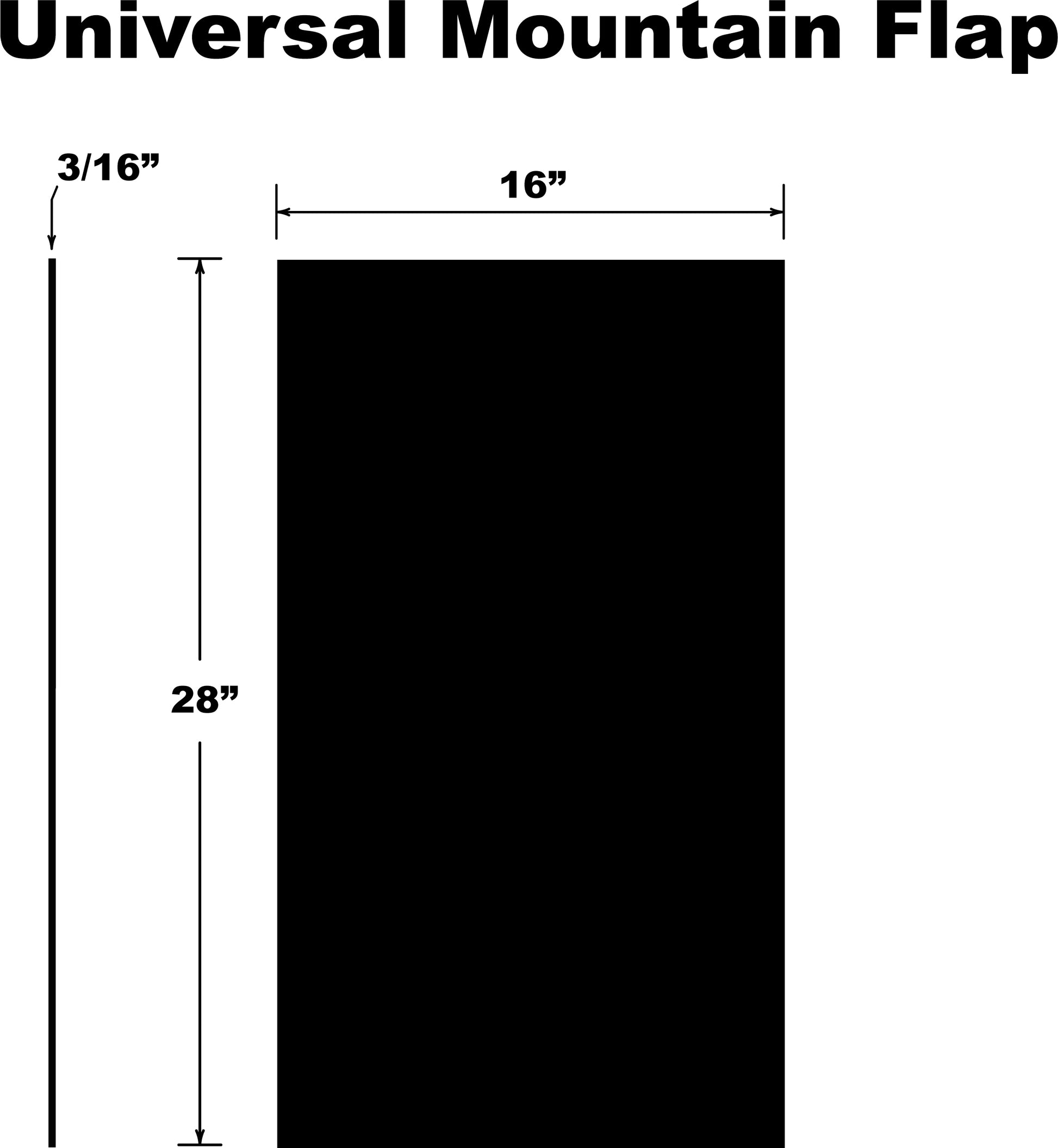 PDP Mountain Snowflap Universal Black - Durable Snow and Mud Flaps for trucks and SUVs