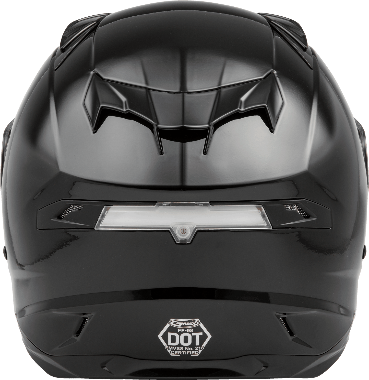 GMAX FF-98 Large Black Full-Face Helmet with Integrated LED Rear Light and Quick-Release Shield