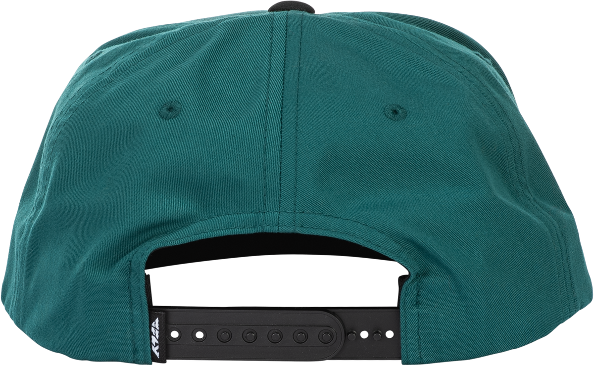 Fly Racing Varsity Hat in Teal with Embroidered Logo and Adjustable Snapback Closure