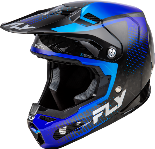 Fly Racing Formula S Carbon Protocol Helmet Black Carbon/Blue 2X-Large for Offroad