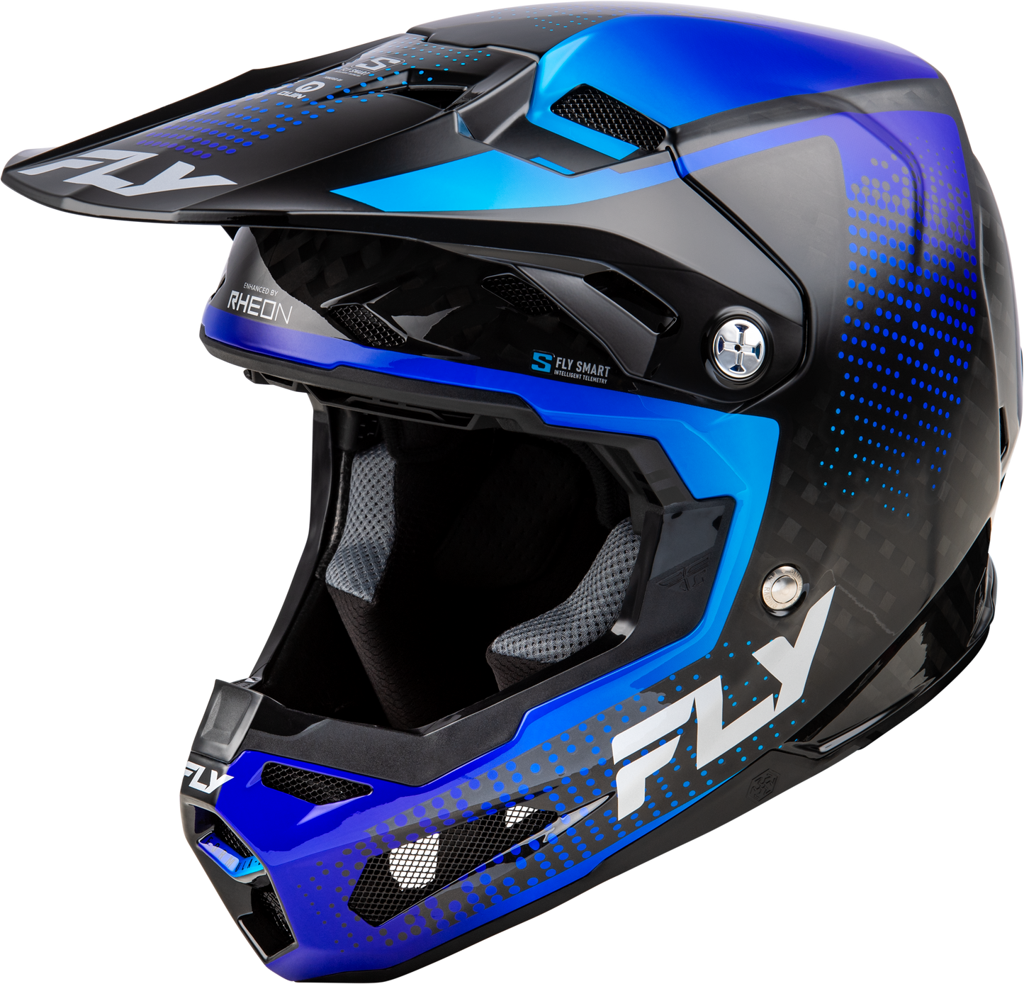 Fly Racing Formula S Carbon Protocol Helmet Black Carbon/Blue X-Large