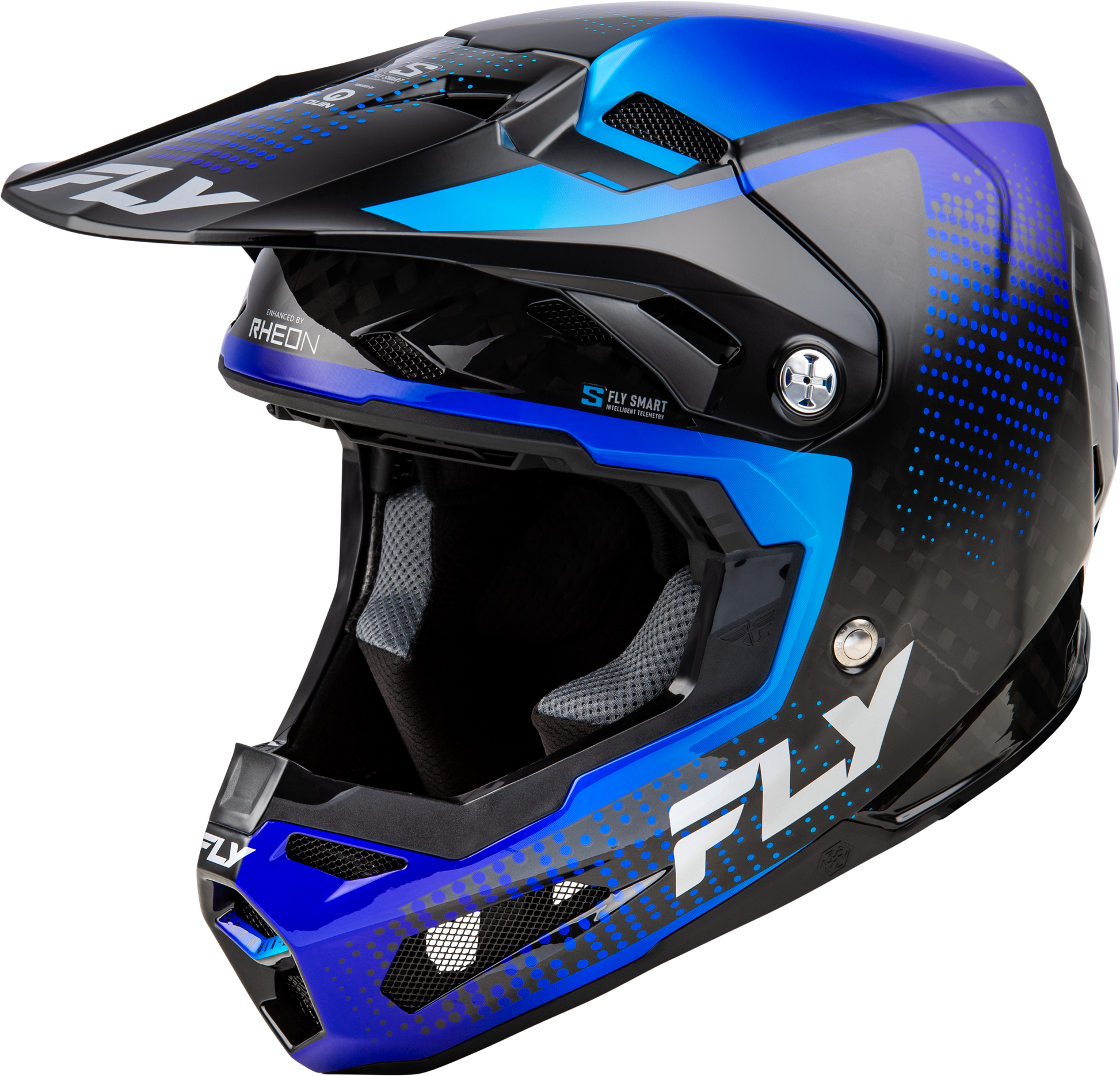 Fly Racing Formula S Carbon Protocol Helmet Black Carbon/Blue X-Large