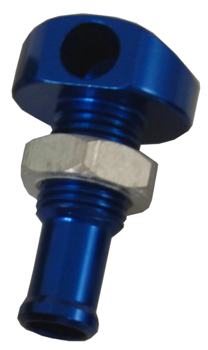 BLOWSION Billet Thru Hull Water Fitting 3/8" 90 Degree Blue - CNC Machined Aluminum Replacement Body for Watercraft