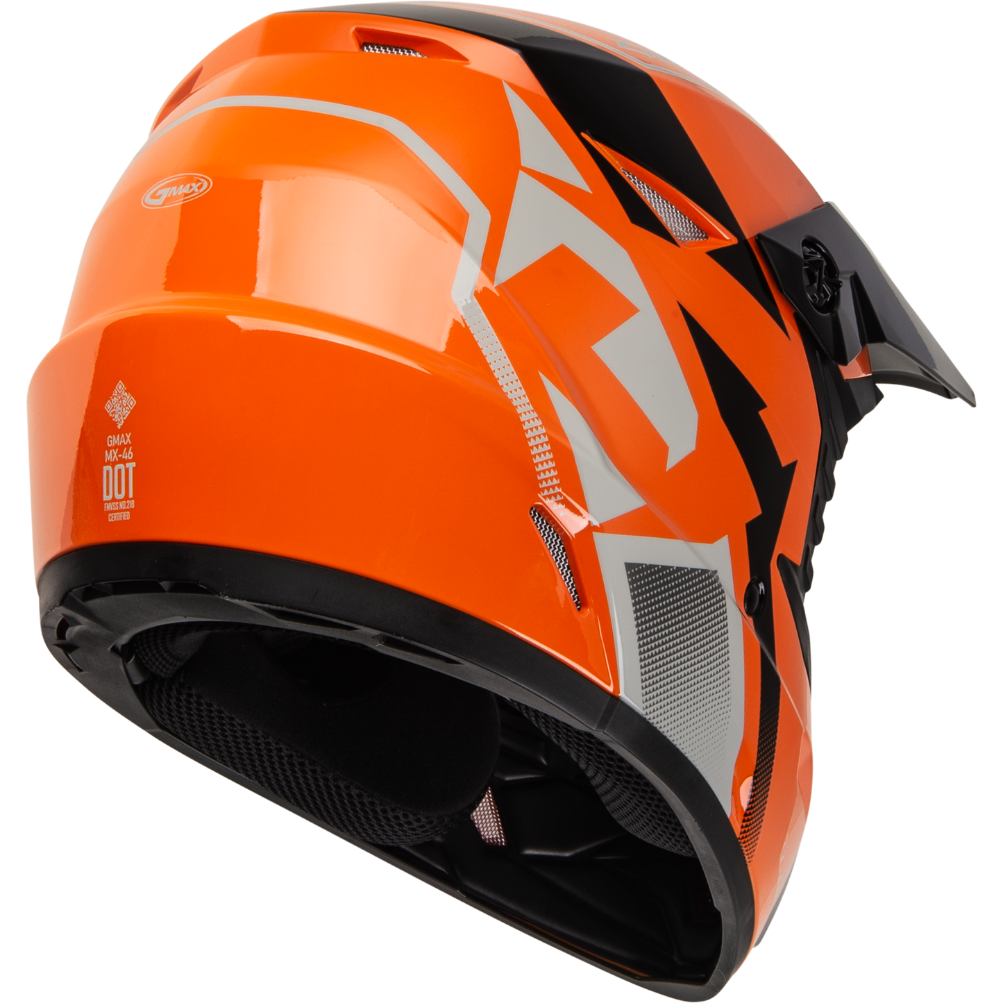 GMAX MX-46 Off-Road Helmet in Orange/Black/Grey, Small, Gloss Finish