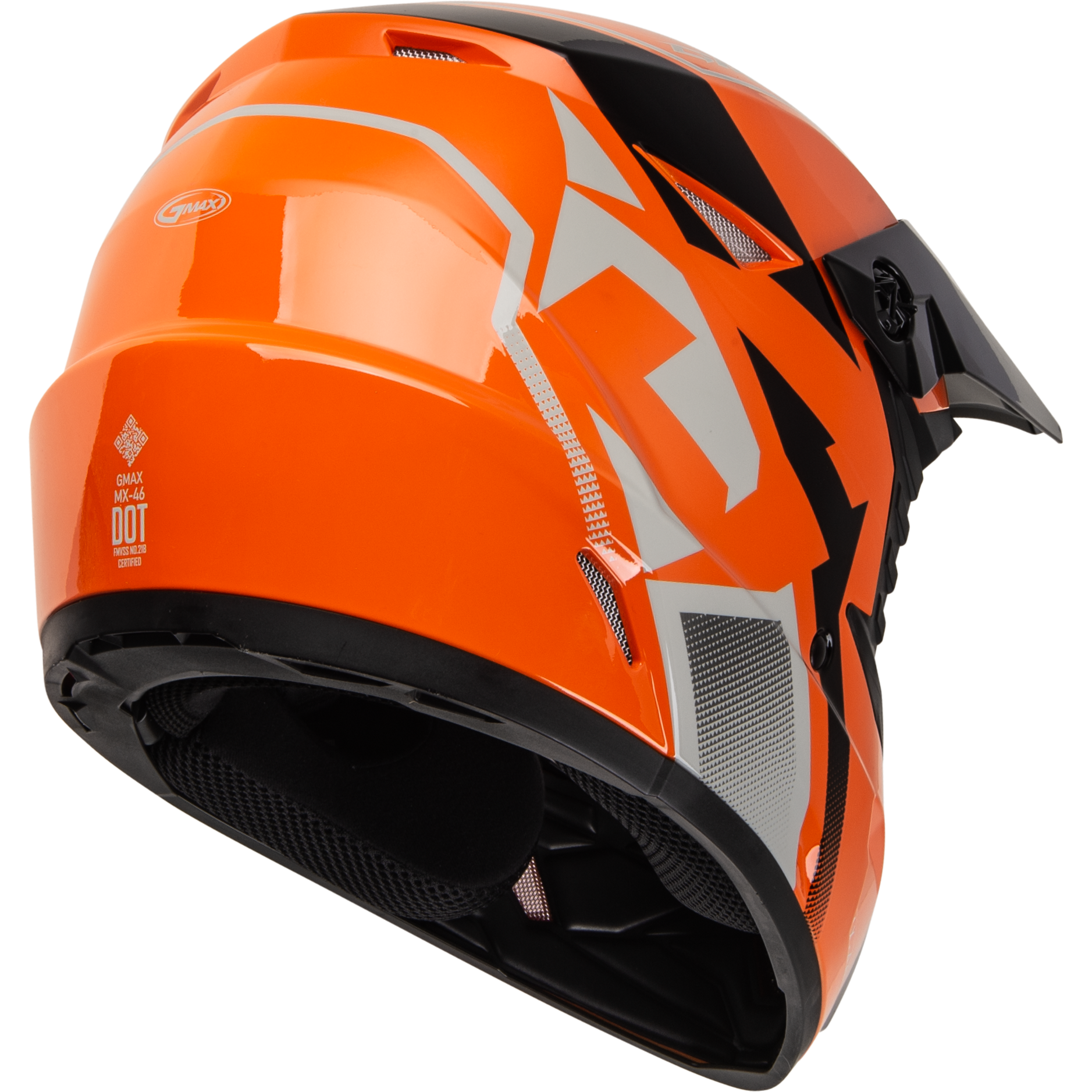 GMAX MX-46 Off-Road Helmet in Orange/Black/Grey, Medium – Lightweight, DOT Approved with Enhanced Ventilation