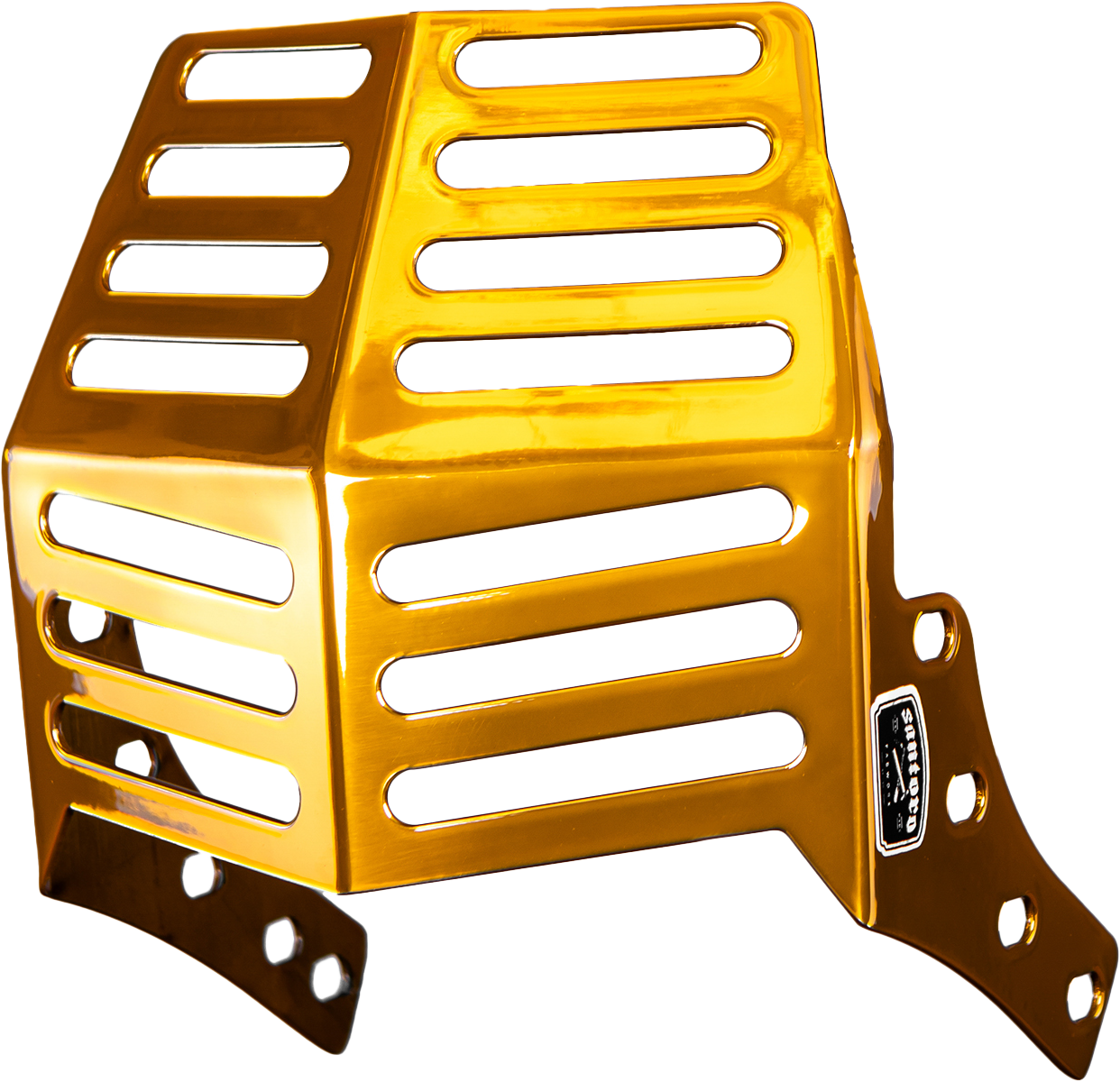 SANTORO FABWORX SF70030G Hockey Mask Gold Softail Skid Plate for V-Twin Motorcycles