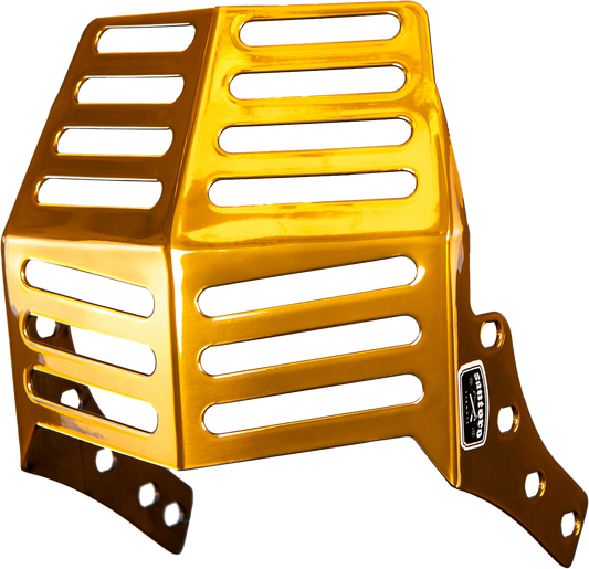 SANTORO FABWORX SF70030G Hockey Mask Gold Softail Skid Plate for V-Twin Motorcycles