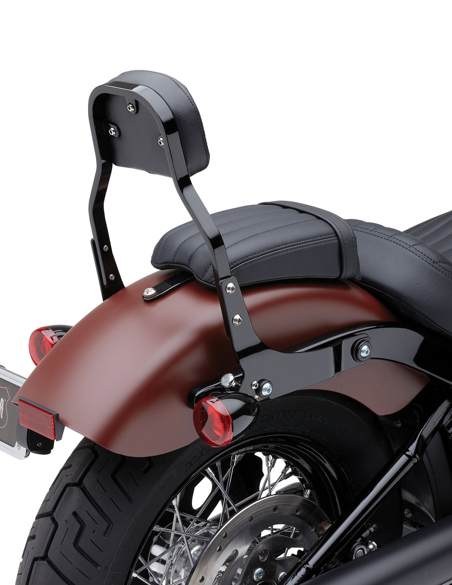 COBRA Detachable Backrest for Harley Davidson Softail, Dyna, Sportster – Mini Black with Vinyl Pad Part #602-2026B