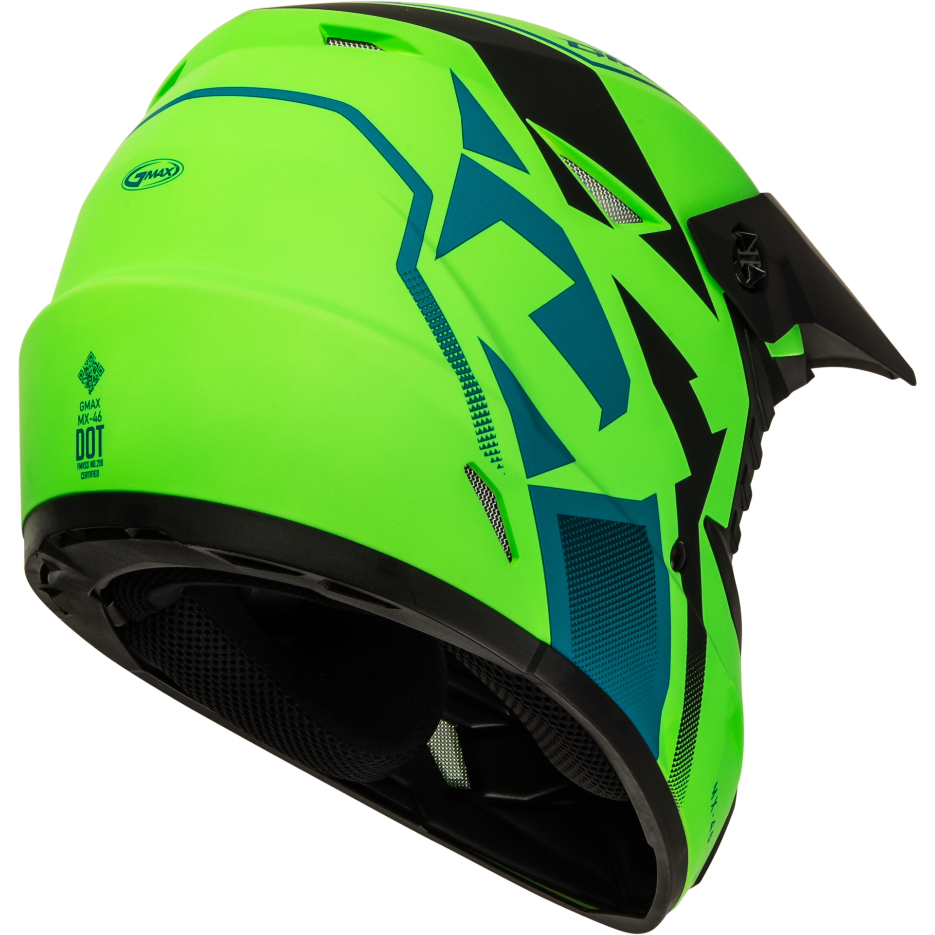 GMAX MX-46 Off-Road Helmet - Matte Hi-Vis Green/Black, 2X-Large
