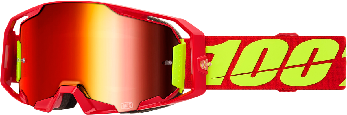 100 Percent Armatic Goggle Red Mirror with Red Lens for Offroad Motocross