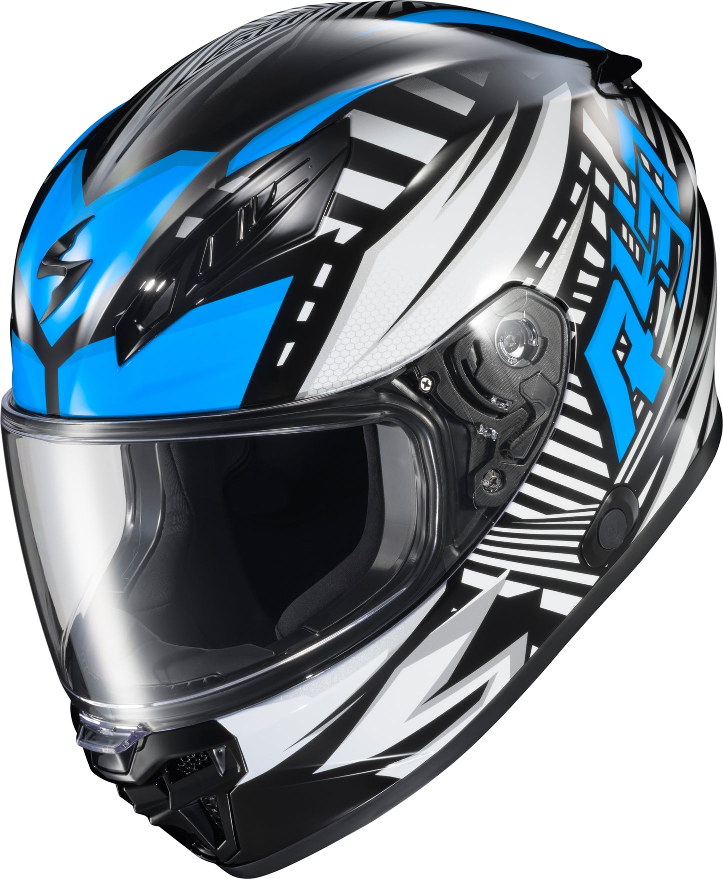 Scorpion EXO Exo R430 Full Face Helmet in Light Blue, X-Large - Street Motorcycle Helmet with Advanced Ventilation and Fog-Resistant Shield