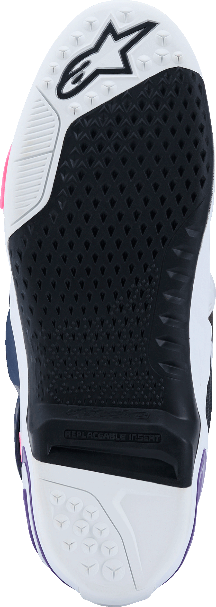Alpinestars Tech 10 Offroad Boots in White, Violet, Navy Blue, and Pink Fluo – US Size 12