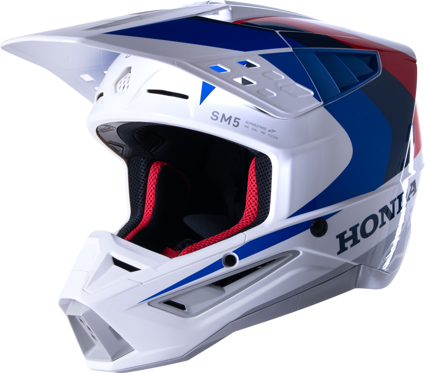 Alpinestars Honda S M5 Off-Road Helmet White/Blue/Red Glossy X-Large