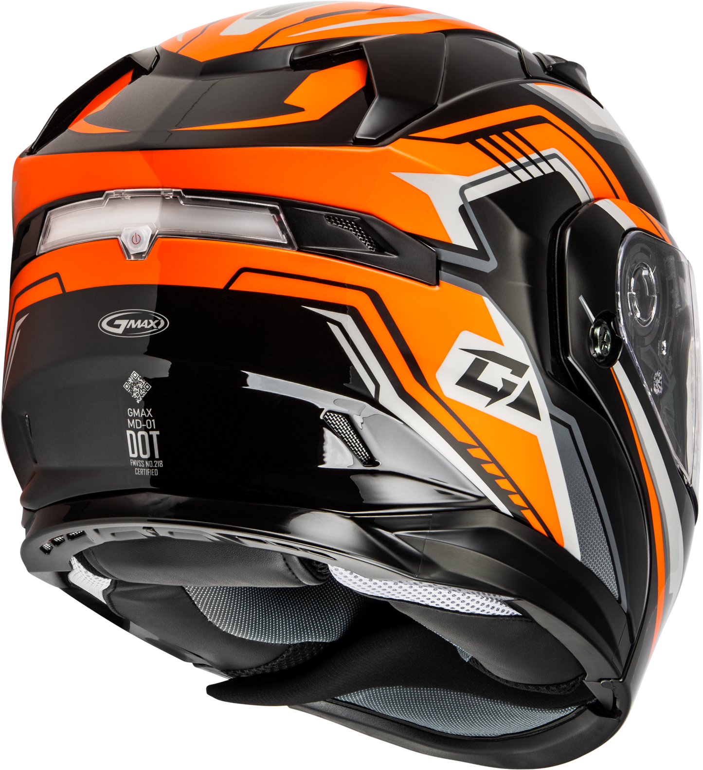 GMAX MD-01S Modular Snow Helmet with Quick Release Buckle and LED Light - Orange/Black, Medium