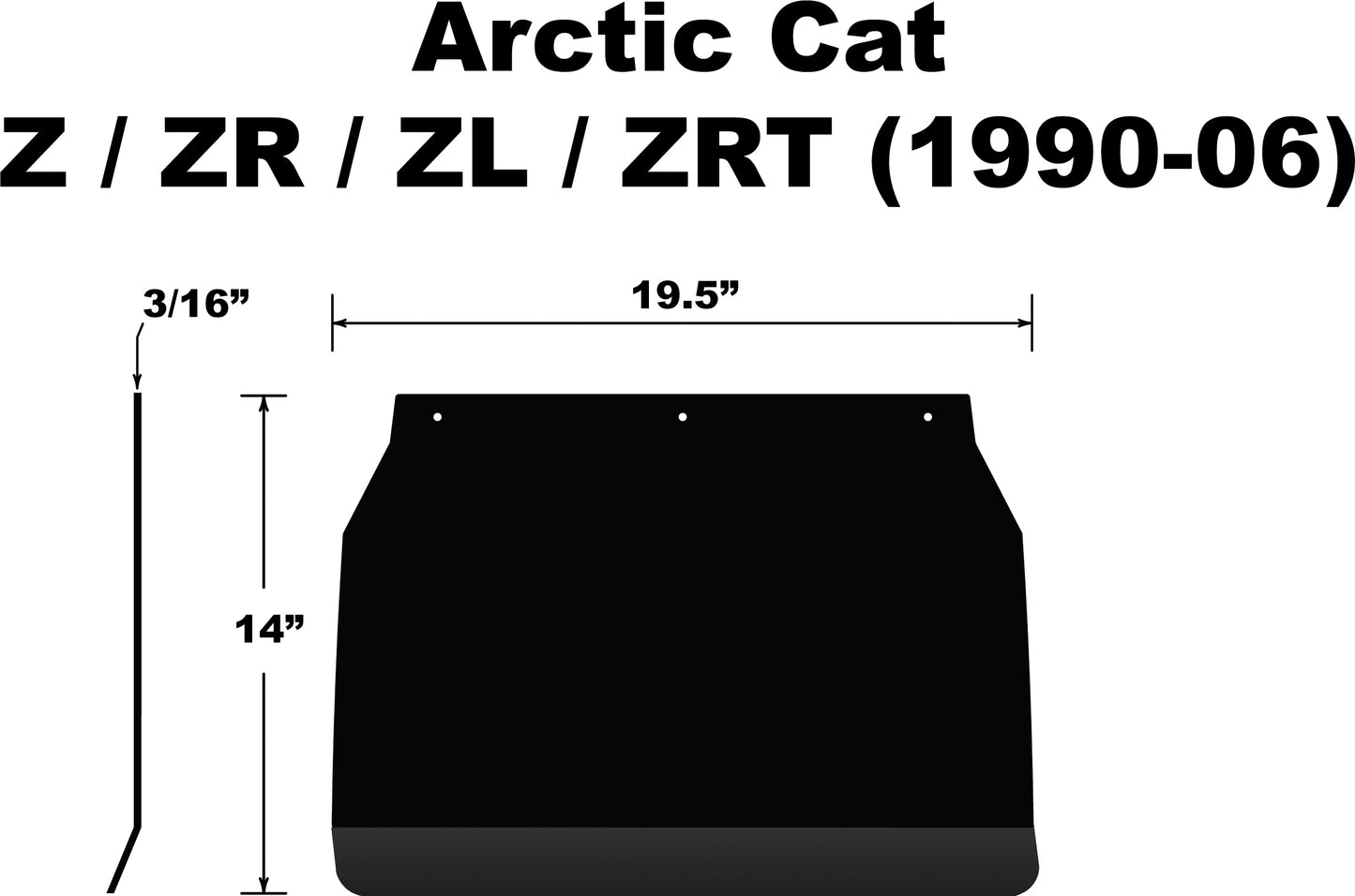 PDP Snowflap for Arctic Cat ZR/ZL/ZRT - Durable Replacement Snow/Mud Flaps