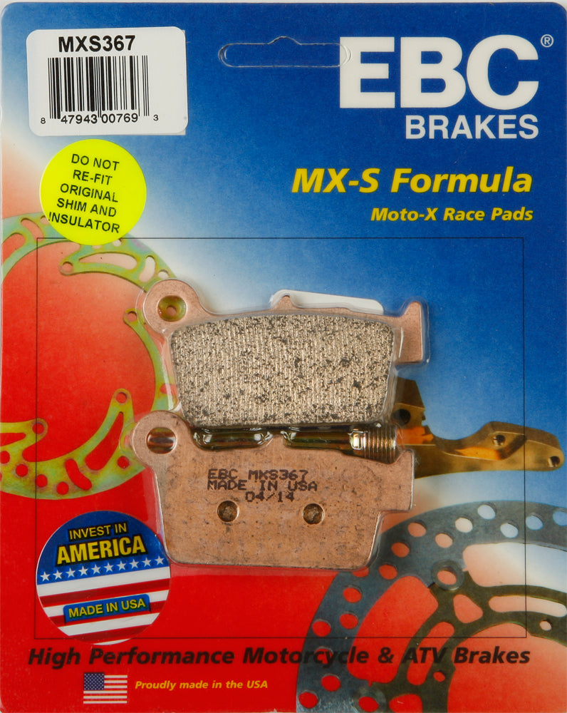 EBC Moto X Race Brake Pads for Yamaha YZ250FX, YZ250X, YZ450FX, and Beta 350 RR - Part MXS367