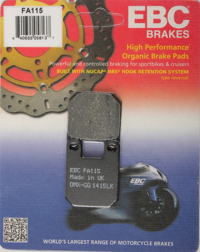 EBC FA115 Organic Brake Pad for Beta Off-Road Motorcycles and Gas-Gas Pampera 125