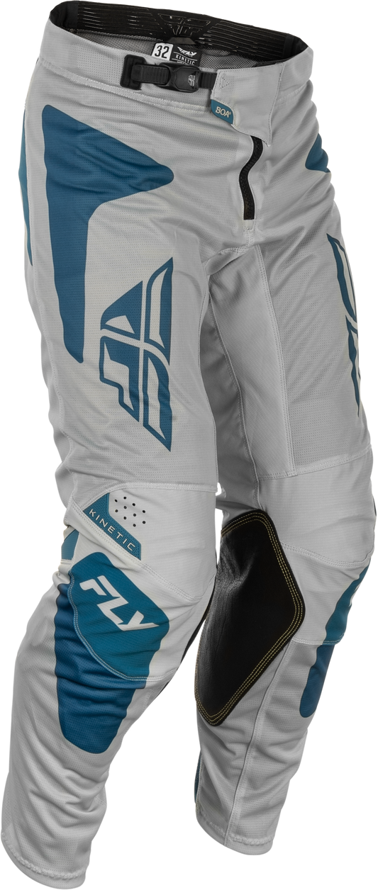 Fly Racing Kinetic Mesh Sym Pants Grey/Blue US 28 - Offroad Motorcycle Pants with BOA Fit System