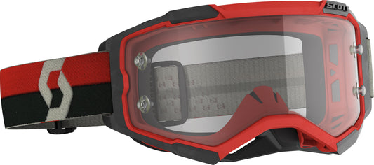 SCOTT Fury Goggle Offroad Eyewear with Clear Works Lens – Red/Black