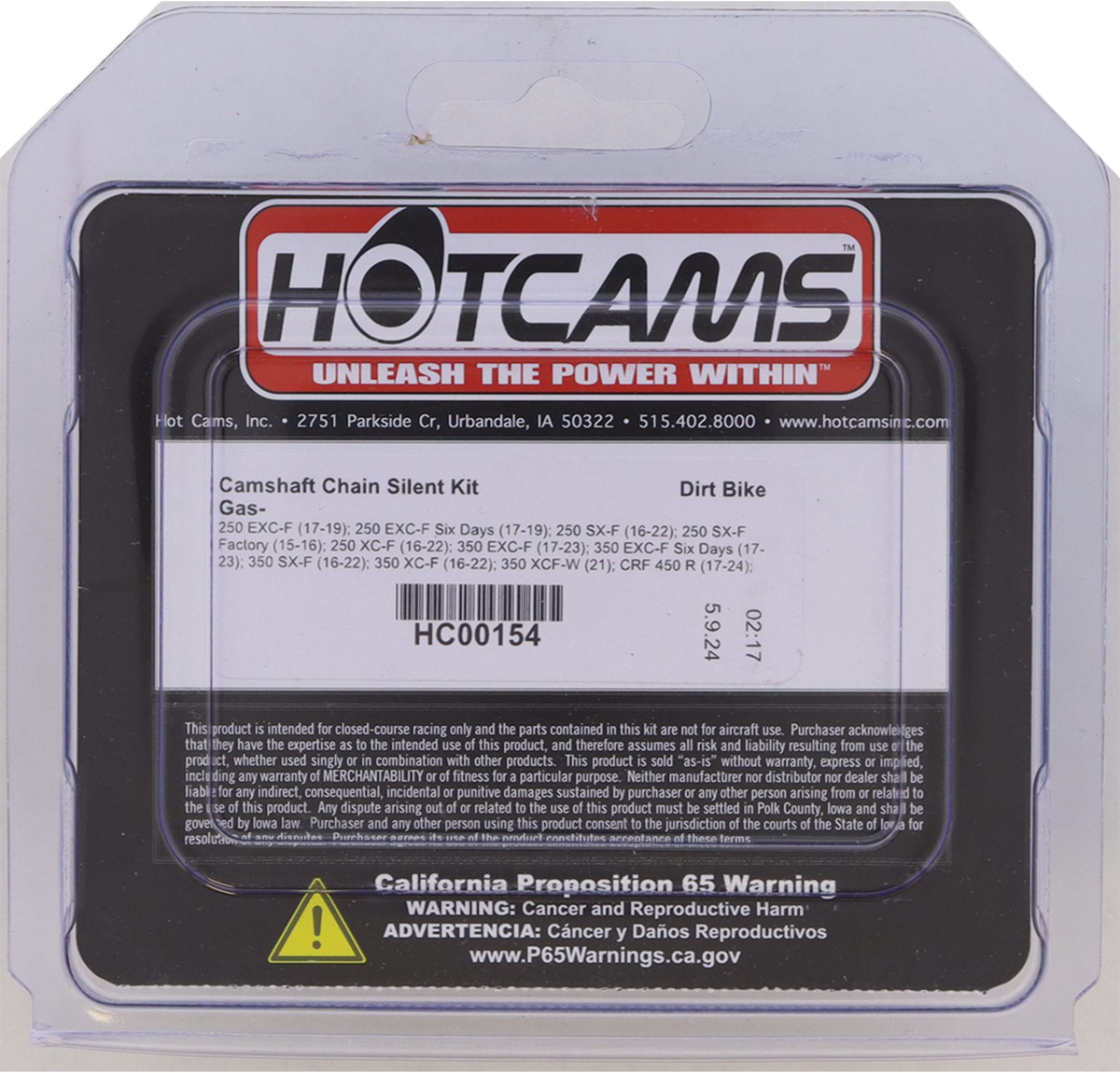 HOT CAMS HC00154 Cam Chain for Offroad Engines – Fits 2016-2017 KTM, Husqvarna, and Honda Models