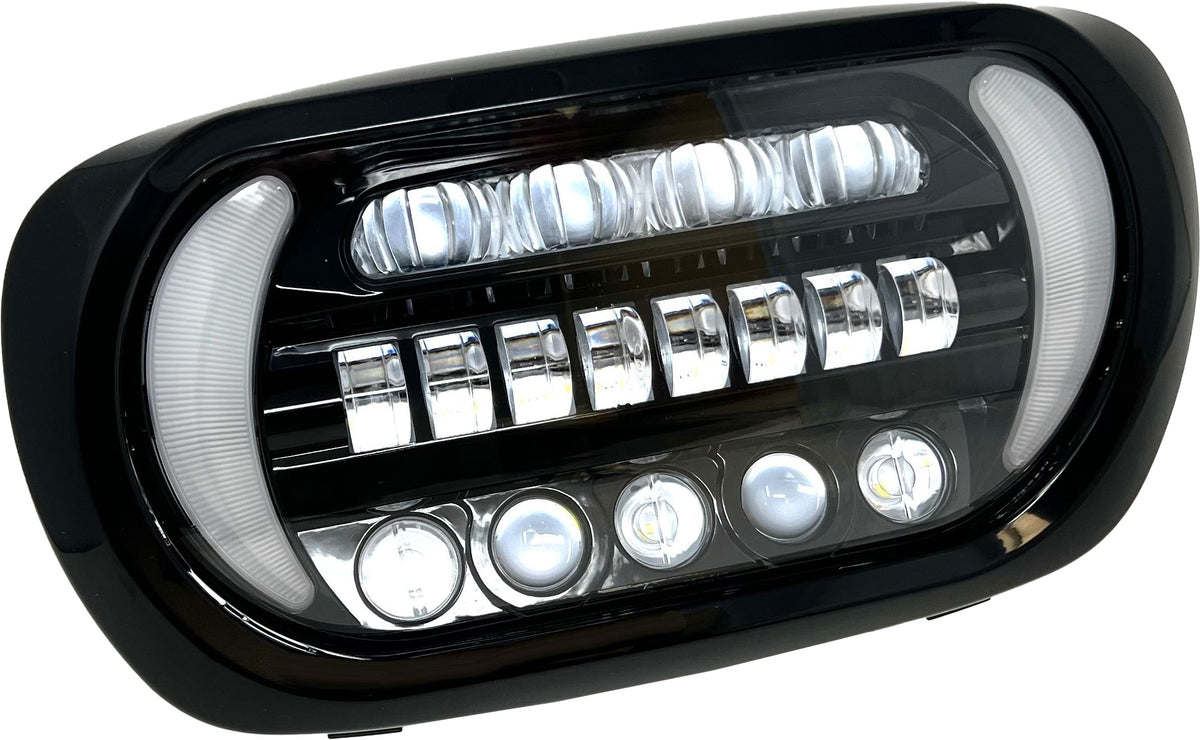 Letrica Lighting Co Sharktooth Integrated LED Headlight for Harley Davidson Touring Models - Part LLC-3ERA-TS