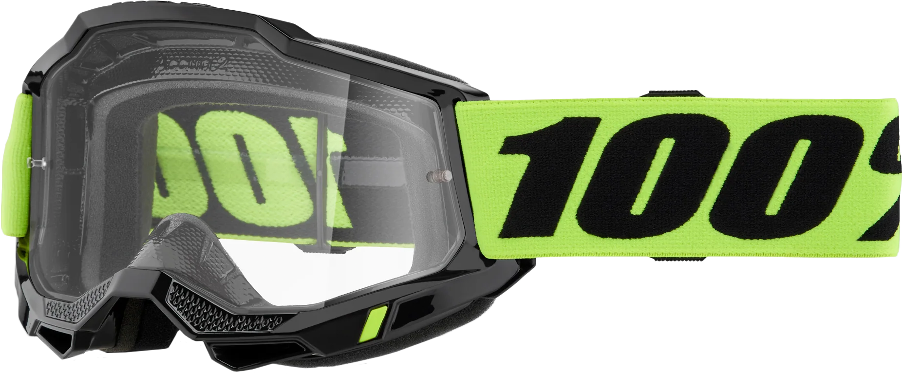 100-Percent Accuri 2 Jr. Goggle Neon Yellow with Clear Lens - Offroad Youth Eyewear