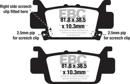 EBC Fa704SV Severe Duty SV Series Brake Pads for Honda Pioneer 1000 (2016-2019)