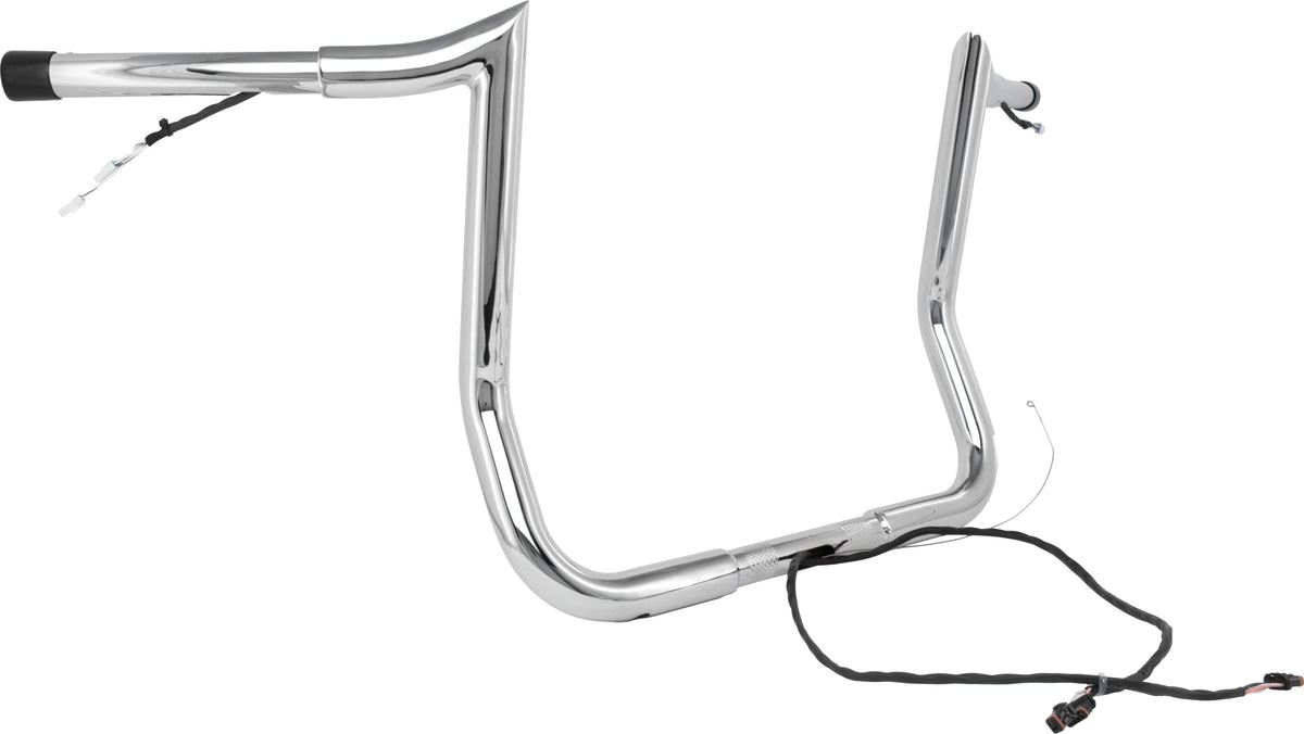 Baggernation 14" Monkey Bagger Handlebar Kit with Prewired Chrome for Harley Davidson V-Twin Models