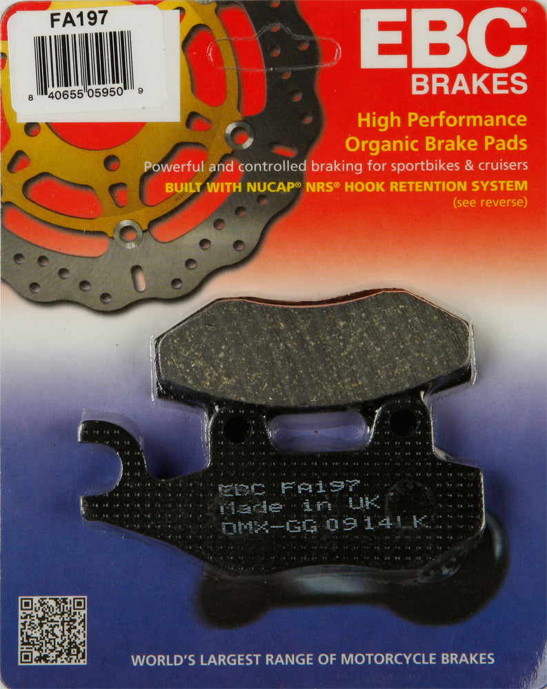 EBC FA197 Brake Pads for Kawasaki Ninja 300 and Honda NSF100