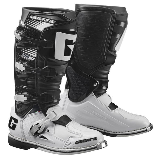 GAERNE SG-10 Offroad Boots Black/White Size 7 – Premium Racer Footwear
