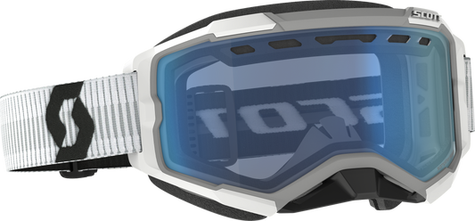 SCOTT Fury Goggle Snow Cross White with Blue Lens - Superior Snow Sports Eyewear