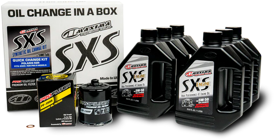 MAXIMA SXS Oil Quick Change Kit 5W50 with Black Oil Filter – Complete Synthetic Engine Oil Solution for Side-by-Side Vehicles