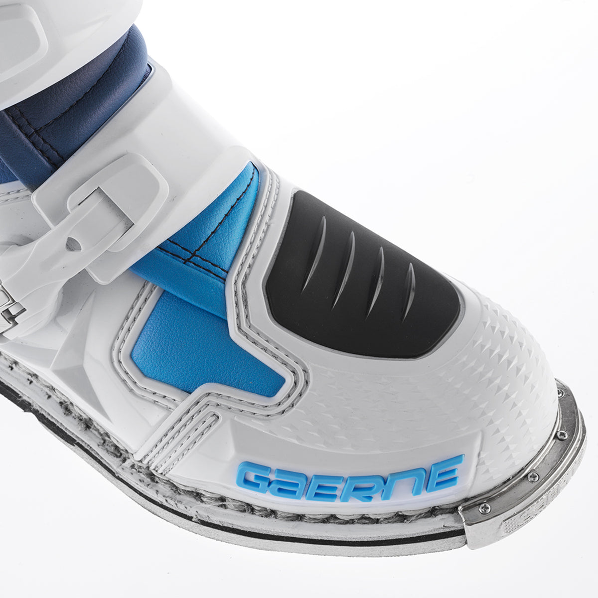 Gaerne SG-12 Offroad Motorcycle Boots Size 9 – Black, White & Carolina Blue