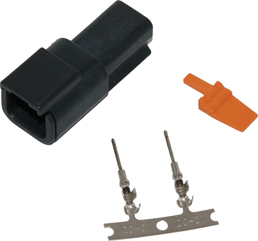 NAMZ Customs Deutsch DTM 2-Pin Black Receptacle with Stamped Terminals – Part #MDR-2B