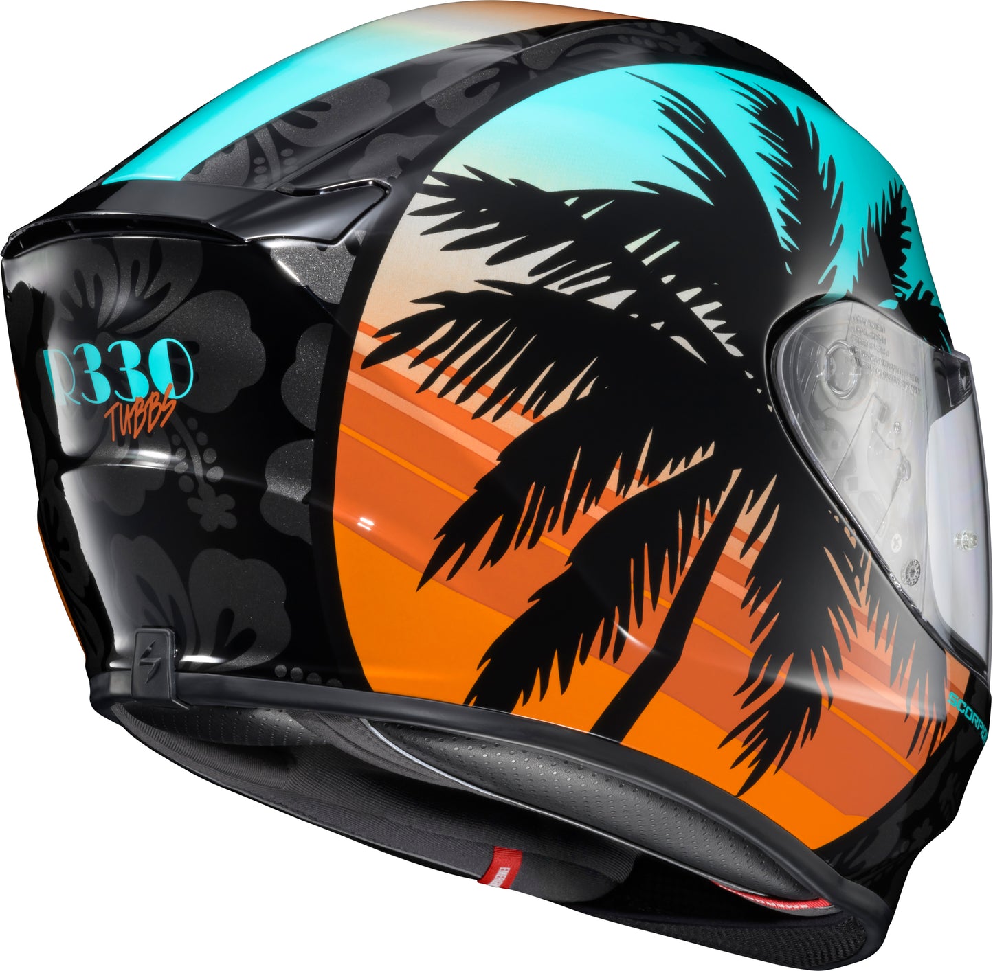 Scorpion EXO R330 Full Face Helmet - Large Light Blue and Orange for Street Riders