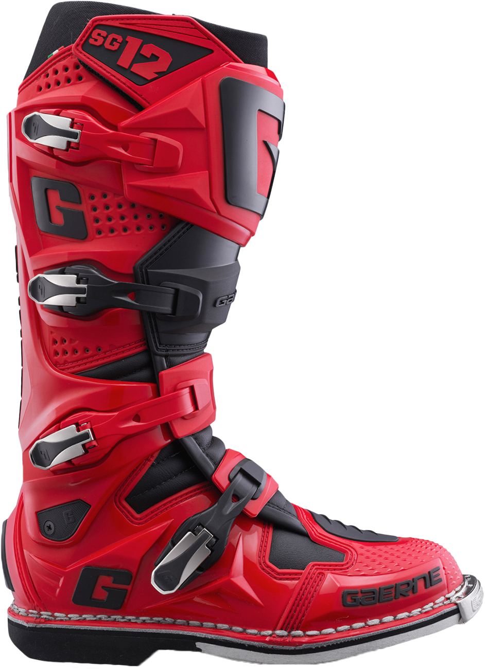 GAERNE SG-12 Offroad Motorcycle Boots - Red/Black, US Size 9