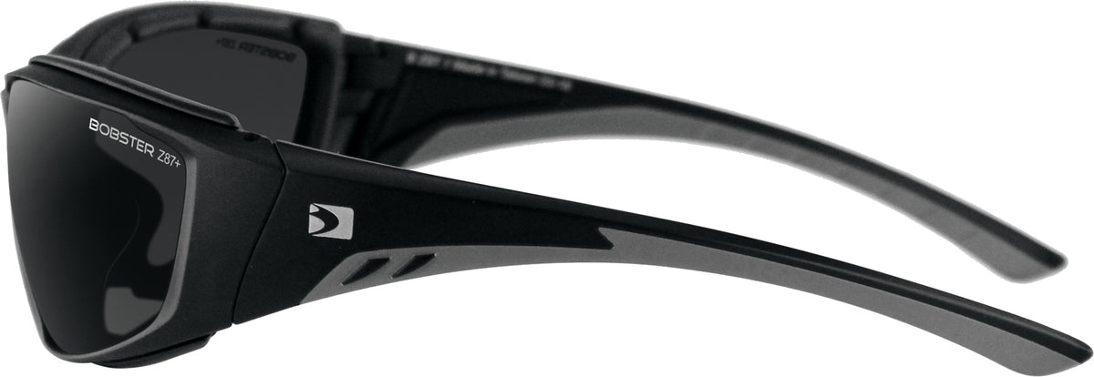 Bobster Rider Sunglasses with Removable Foam - Matte Black Eyewear for Impact Protection