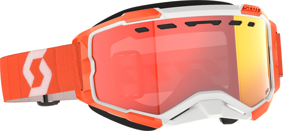 SCOTT Fury Snowcross Goggle Orange Enhancer Red Chrome - Snow Goggles for Snowboarding and Skiing