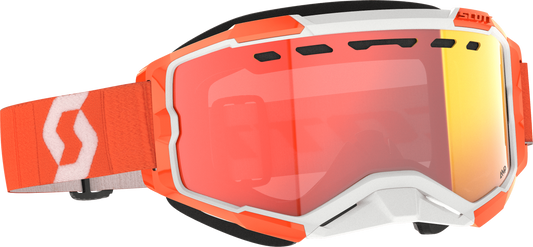 SCOTT Fury Snowcross Goggle Orange Enhancer Red Chrome - Snow Goggles for Snowboarding and Skiing