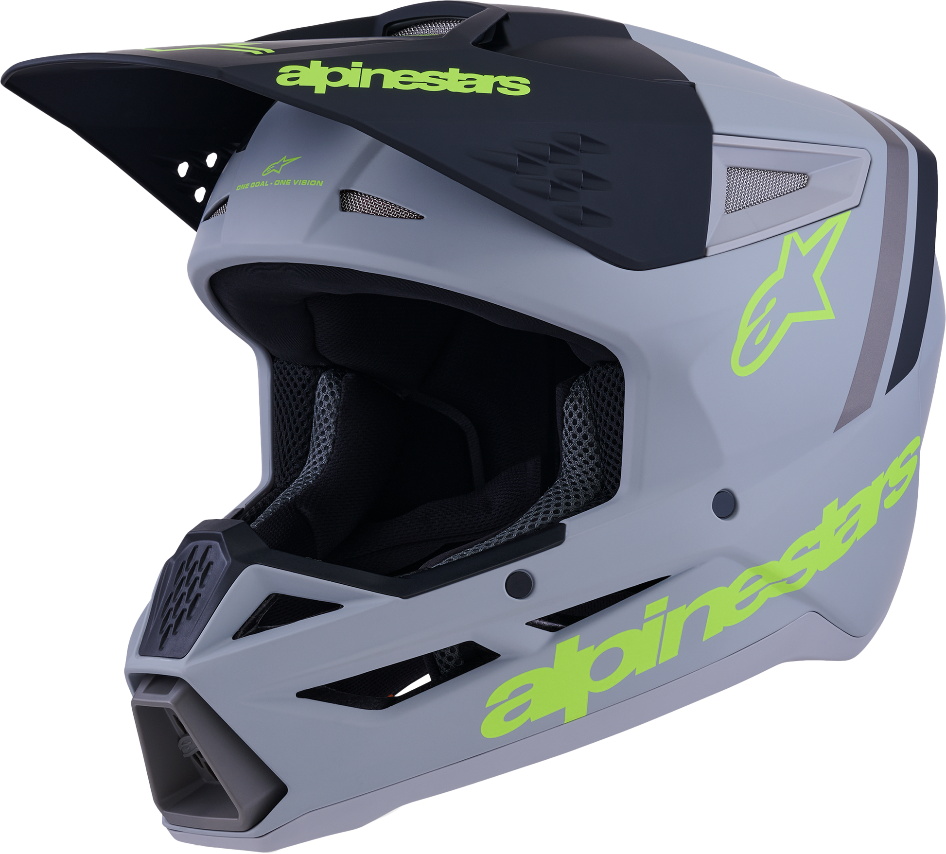 Alpinestars SM3 Radium Off-Road Helmet 2X-Large Matte Grey/Black/Yellow Fluo