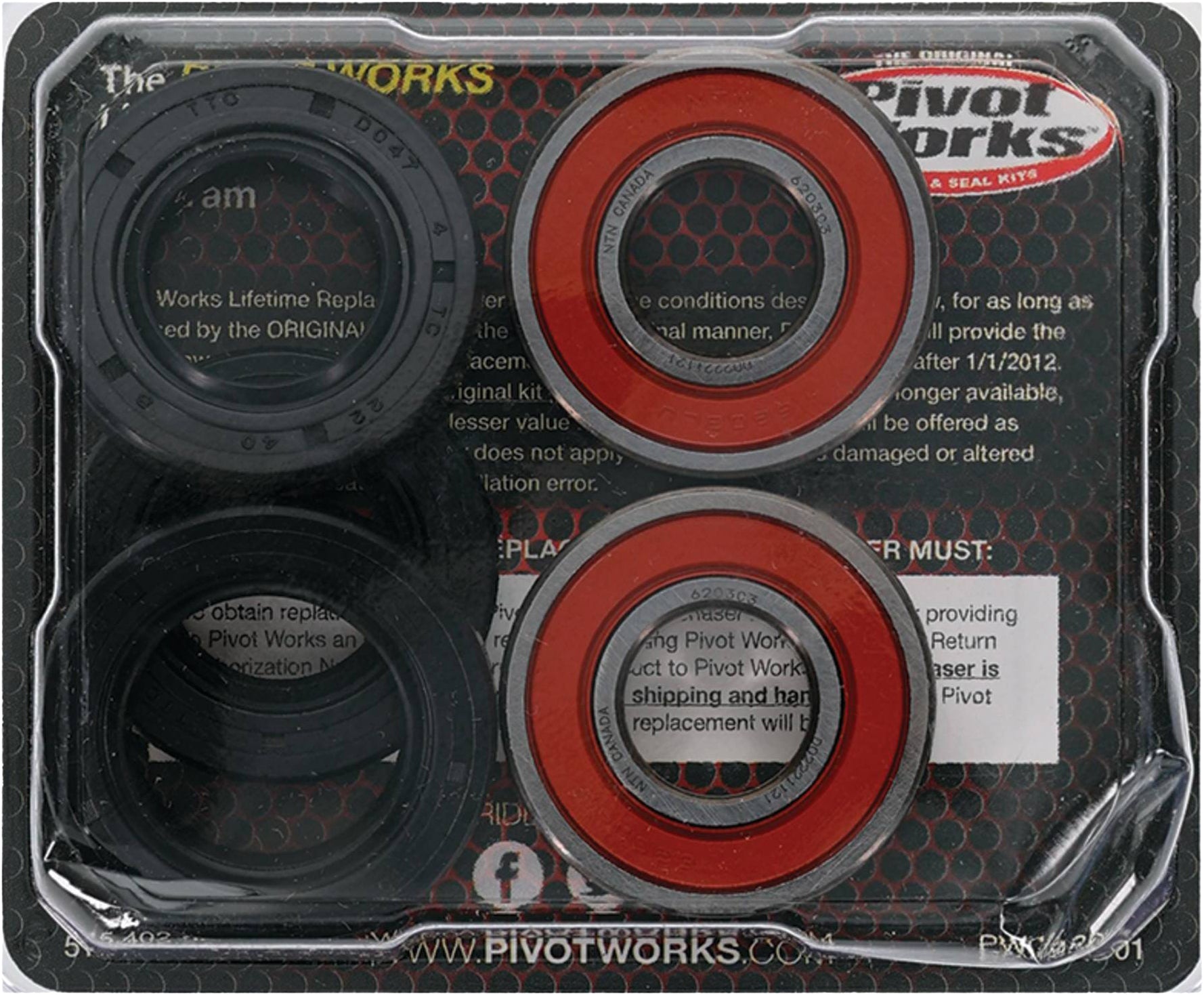 Pivot Works Wheel Bearing Kit Premium for ATV/UTV - Fits Kawasaki KLF110, KLF185, Suzuki Lt-F160