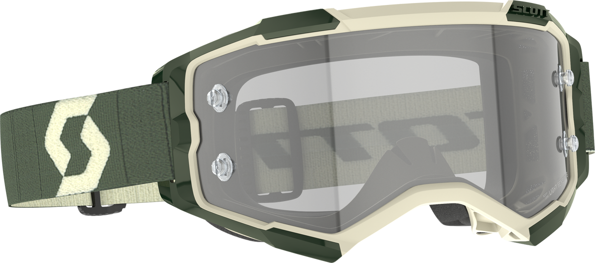 SCOTT Fury LS Goggle Kaki Green with Grey Lens – Offroad Eyewear for Optimal Vision